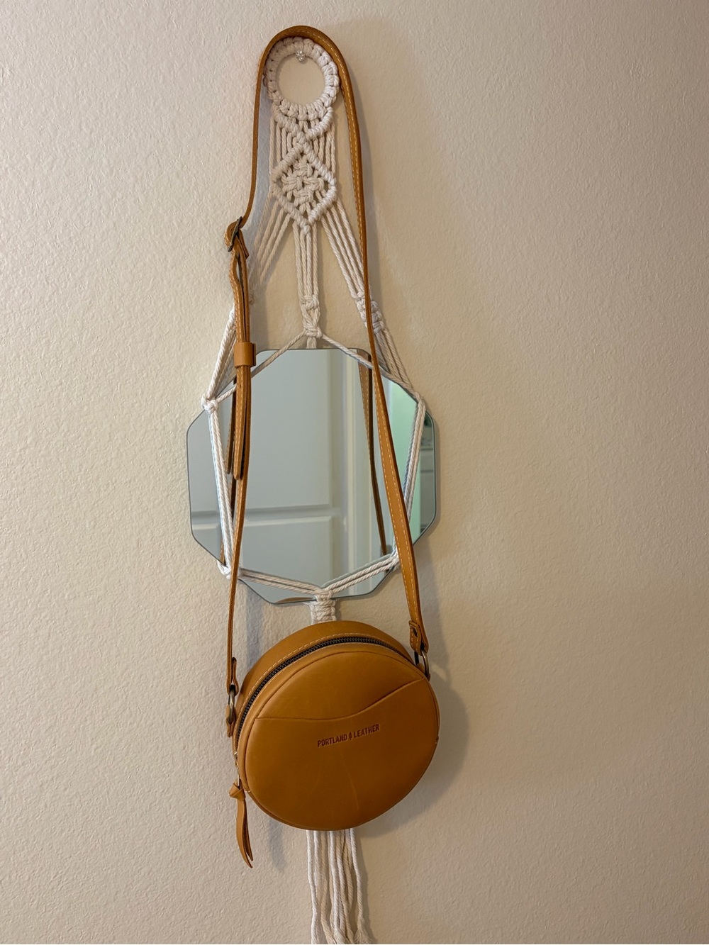 Portland Leather Round Crossbody Bag in Mustard